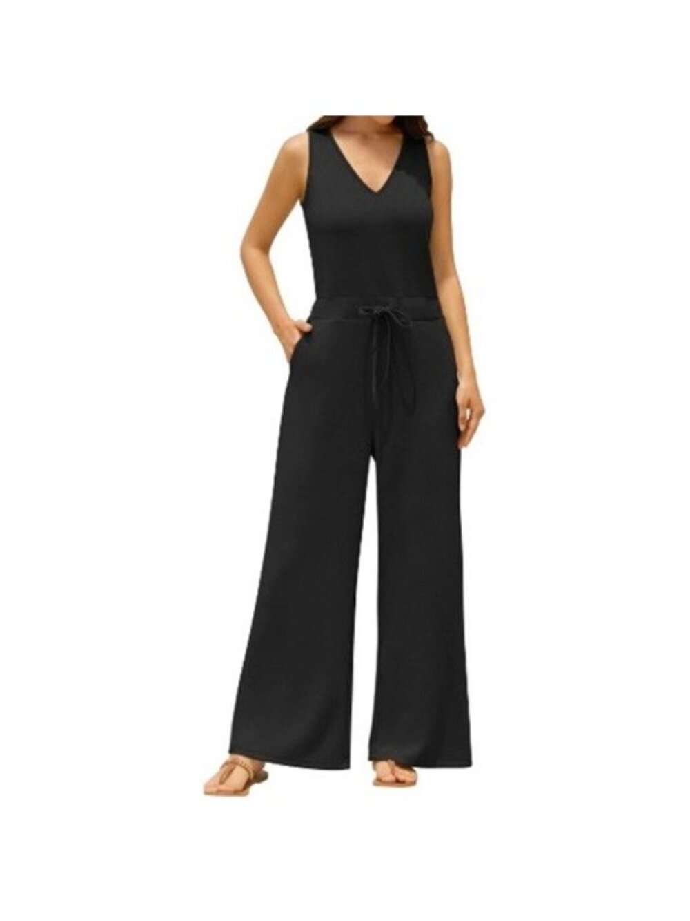Zaful Womens One Piece Jumpsuit Casual One Piece V Neck Romper Black Size Medium